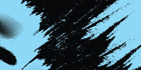 Abstract  Blue Grunge Texture In Black Background Design, Vector Illustration
