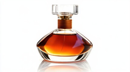 A Bottle of Perfume. Glass Bottle Isolated on White