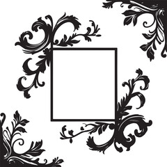 Vintage corner frame black and white vector 