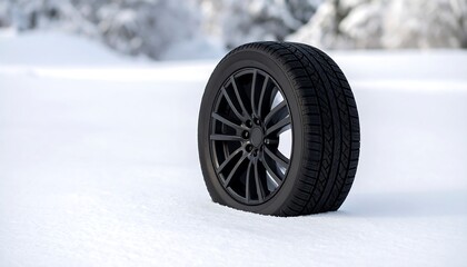 Naklejka premium Winter tire on snow