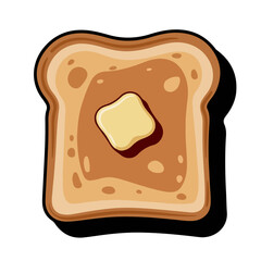 Butter on a toast clip art, healthy breakfast vector food drawing of  toast and butter.