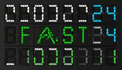 Digital display showing numbers and letters