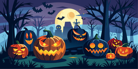 halloween background with pumpkin