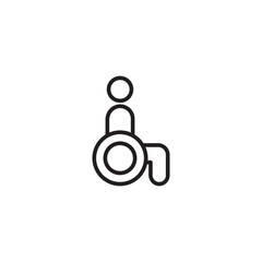 An icon of a person in a wheelchair, signifying accessibility for disabled individuals or wheelchair-friendly facilities.