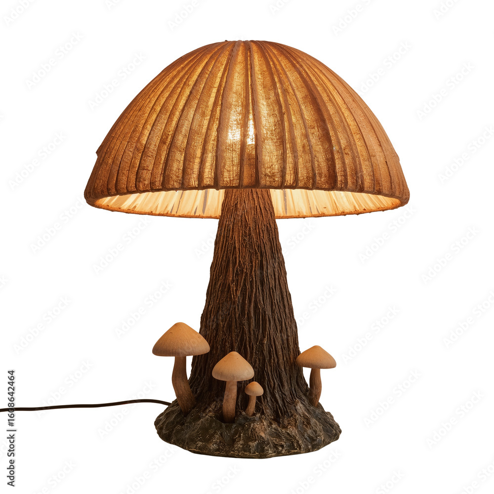 Aufkleber enchanting mushroom lamp creating a soft glow against a captivating transparent backdrop