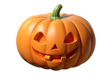 A classic carved halloween jack o lantern with a happy face