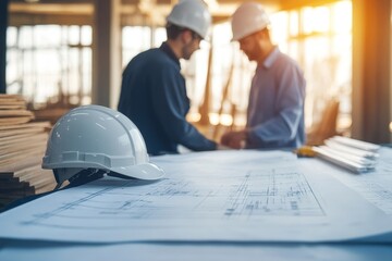 Engineer and foreman discussing a new production project or investment in a modern industrial factory, highlighting team management in manufacturing, Generative AI
