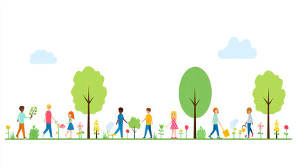 vibrant celebration of international childrens day showcasing children interacting with nature and learning about