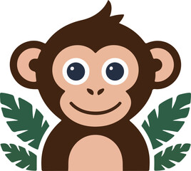 Obraz premium monkey with a happy expression, transparent png vector