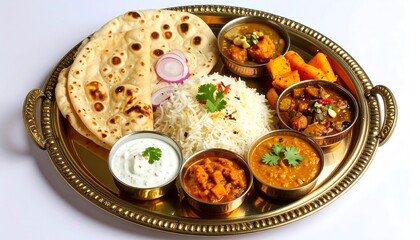 A lavish Indian thali platter