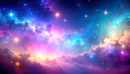 Obraz premium Colorful cosmos, nebula, starlit sky