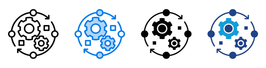 Synergy icon set multiple style collection