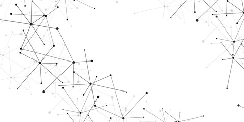 Abstract geometric background with connecting dots and lines with low poly triangle shapes. Polygonal Mesh Background Vector design digital technology concept Global network connection data structure.