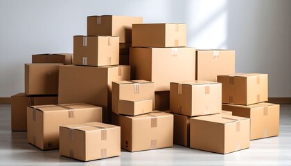 Cardboard boxes stacked in a room (1)