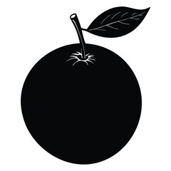 Black Apple Fruit Silhouette Fresh Healthy Organic Food Vector