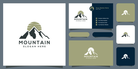 Fototapeta premium mountain logo vector design and business card