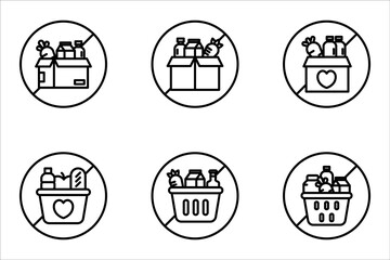no food icon set, vector illustration on white background.