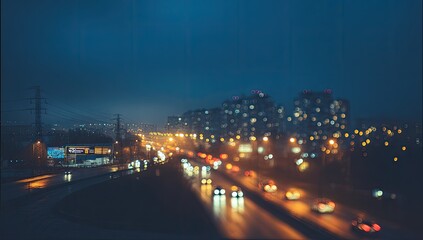 Fototapeta premium Blurred night city highway