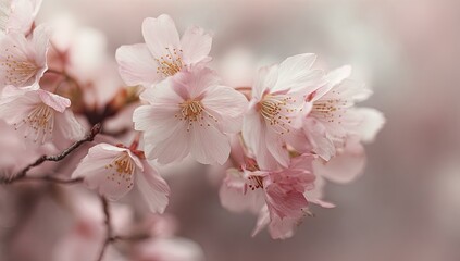 Delicate pink cherry blossoms in soft focus (1)