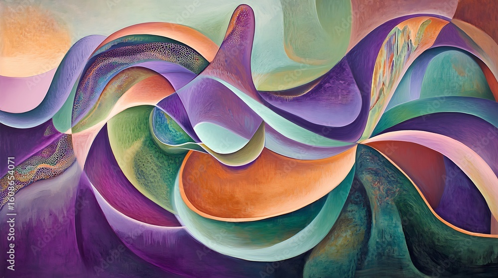 Poster abstract whirlwind of hues with ethereal motion and flowing forms for dreamlike visual experience co