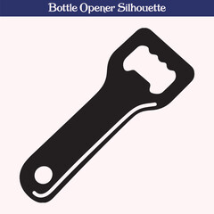 Silhouette of Bottle Opener Isolated on White Background