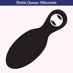 Silhouette of Bottle Opener Isolated on White Background