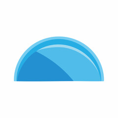 Blue Semicircle Shape Element