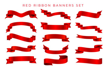 collection of empty ribbon label element banner design