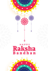 happy raksha bandhan wishes card with rangoli design