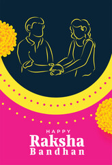 happy raksha bandhan festive cad for brother sister bond