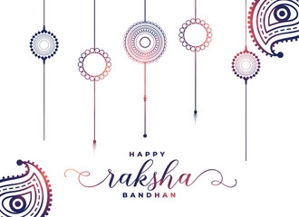 simple raksha bandhan white background with hanging rakhi
