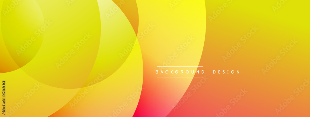Aufkleber abstract yellow, orange gradient circles overlap. modern design, smooth transitions create vibrant v