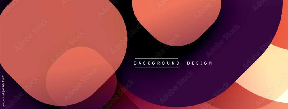 Poster abstract fluid shapes overlap. warm colors blend, creating dynamic composition. modern design elemen