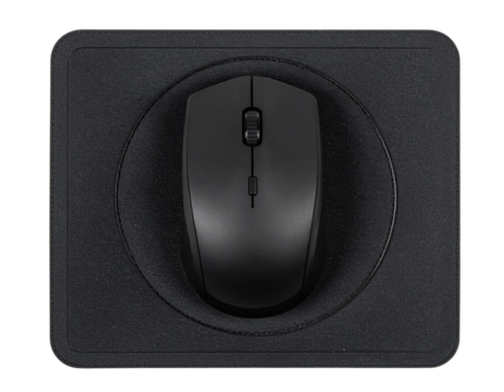  Modern Wireless Mouse on Ergonomic Pad  PNG