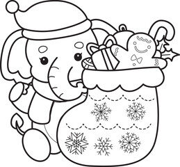 Cute Elephant icon. Funny baby Elephant animal series stock illustration. Life of fluffy Elephant designs.  
Coloring pages of Funny baby Elephant.