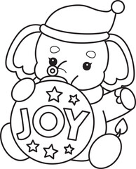 Cute Elephant icon. Funny baby Elephant animal series stock illustration. Life of fluffy Elephant designs.  
Coloring pages of Funny baby Elephant.