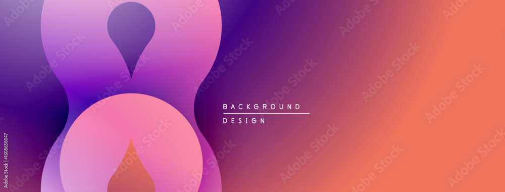 Poster abstract gradient shapes overlap, creating vibrant visual effect. smooth color transitions dominate 