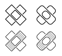 
Medical Plaster & Bandage Icon Set – Vector Adhesive Patch Symbols for Healthcare, Wound Care & First Aid

