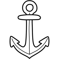 Hand drawn anchor cartoon illustration outline  © GOOKKIK
