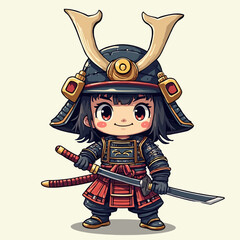 Cute Samurai Japan design very cool