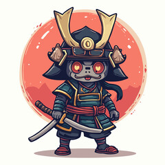 Cute Samurai Japan design very cool