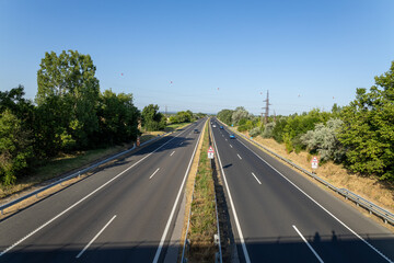 Highway through countryside landscape