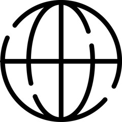 Minimalistic Modern Rounded Outline Globe Icon