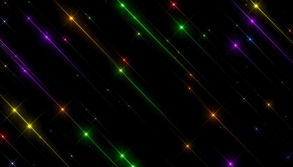 Colorful diagonal light streaks on black background