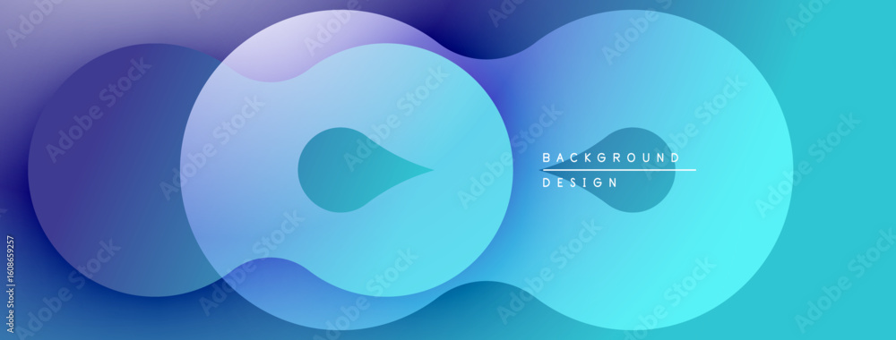 Aufkleber abstract fluid shapes overlap, creating soft blue purple gradient. modern design element for backgro