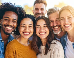 Diverse group of people smiling