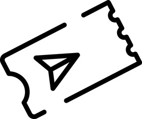 Minimalistic Modern Rounded Outline Ticket Icon