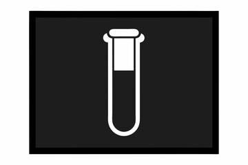 White Test Tube Silhouette on Black Background laboratory