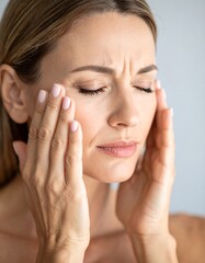 Woman experiencing facial pain