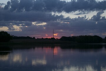 Fototapeta premium sunrise over the river